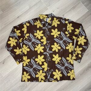 Vintage Mamo Hawaii Aloha Shirt Mens L Floral Made USA